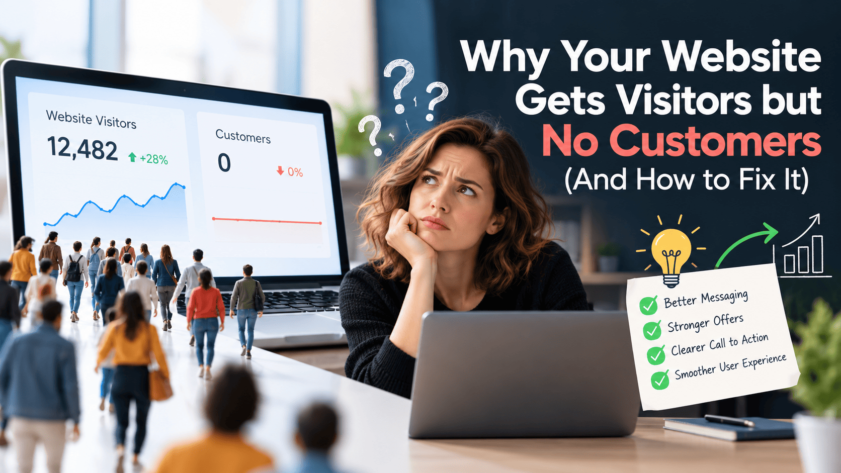 High website traffic but low sales? Discover the top reasons your visitors aren't converting and how Adflex helps turn clicks into paying customers.